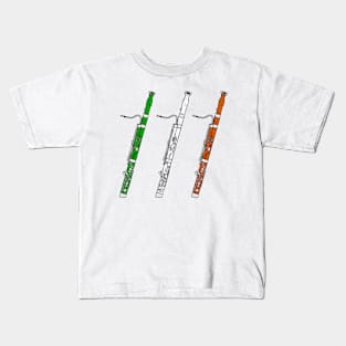 Bassoon Irish Flag Bassoonist Musician Ireland Kids T-Shirt